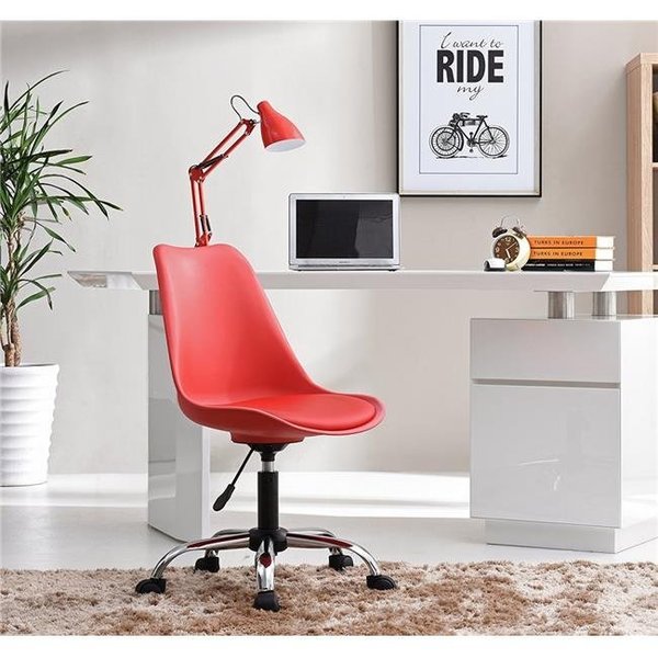 Hodedah Hodedah HIC327 RED Armless Office Chair With Seat Cushion HIC327 RED